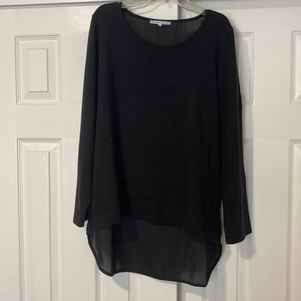 Black Tempo Paris hi lo sweater with sheer back